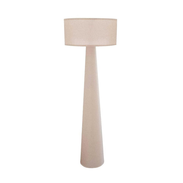 Floor Lamp - Branch and Wick – 59” Tall Standing Linen Lamp with Fabric Shade, LED Bulb Included – Elegant Corner Lamp for Living Room, Bedroom, Office - Taupe