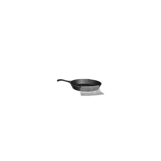 Bruntmor 18/10, 8" x 8" 304 Stainless Steel Chainmail Scrubber, for Cast Iron Pans and Pots and More Cookware