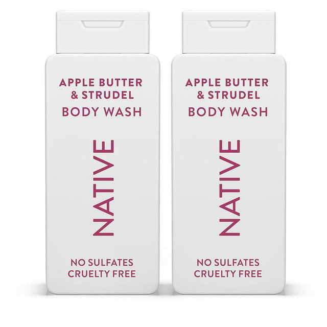 Native Body Wash with Naturally Derived Ingredients - Apple Butter and Strudel - For Women & Men, Sulfate, Paraben, & Dye Free Leaving Skin Soft and Hydrating | Fall Bundle, 18 oz - 2Pk