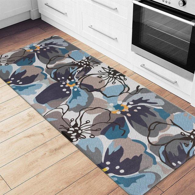 Ageliki Modern Large Floral Standing Anti-Fatigue Mat