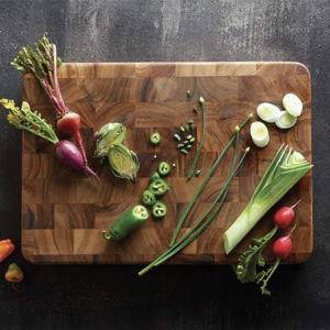 Gourmet Acacia Wood End Grain Prep Station Cutting Board