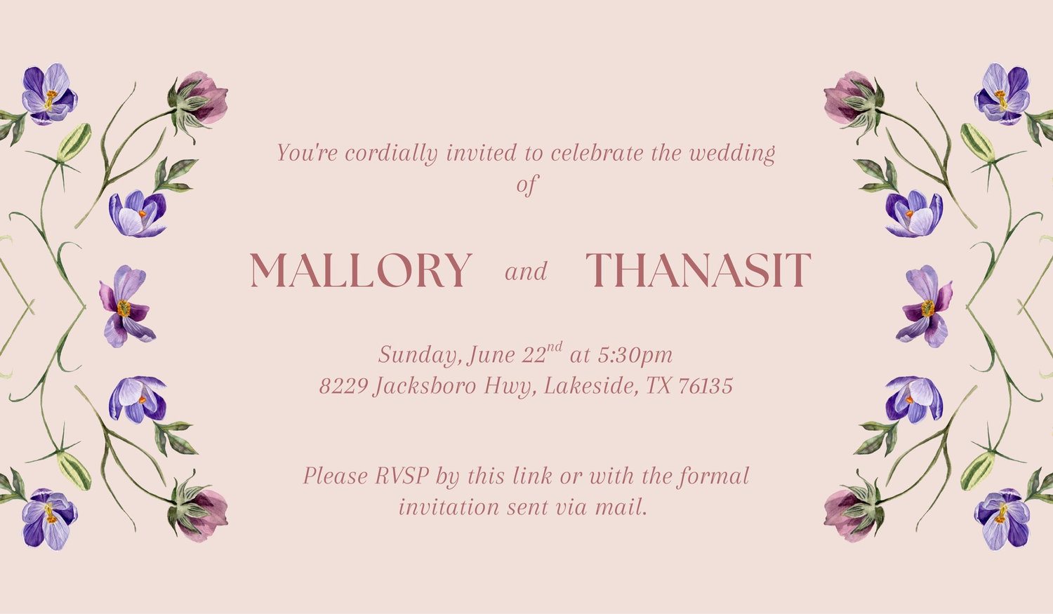 The Wedding Website of Mallory Morton and Thanasit Pimnipapatrakul