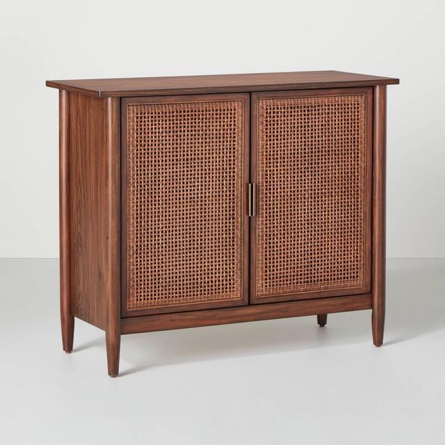 Wood & Cane Storage Cabinet Brown - Hearth & Hand™ with Magnolia