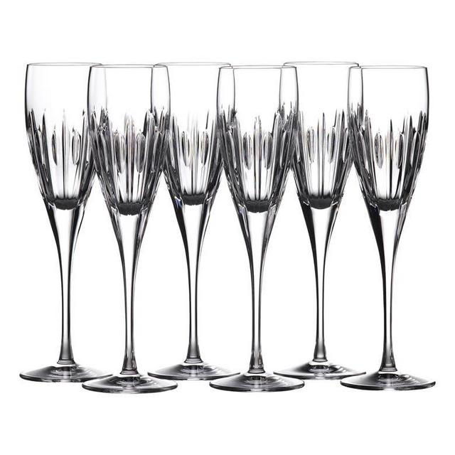 Mara Set of 6 Lead Crystal Champagne Flutes