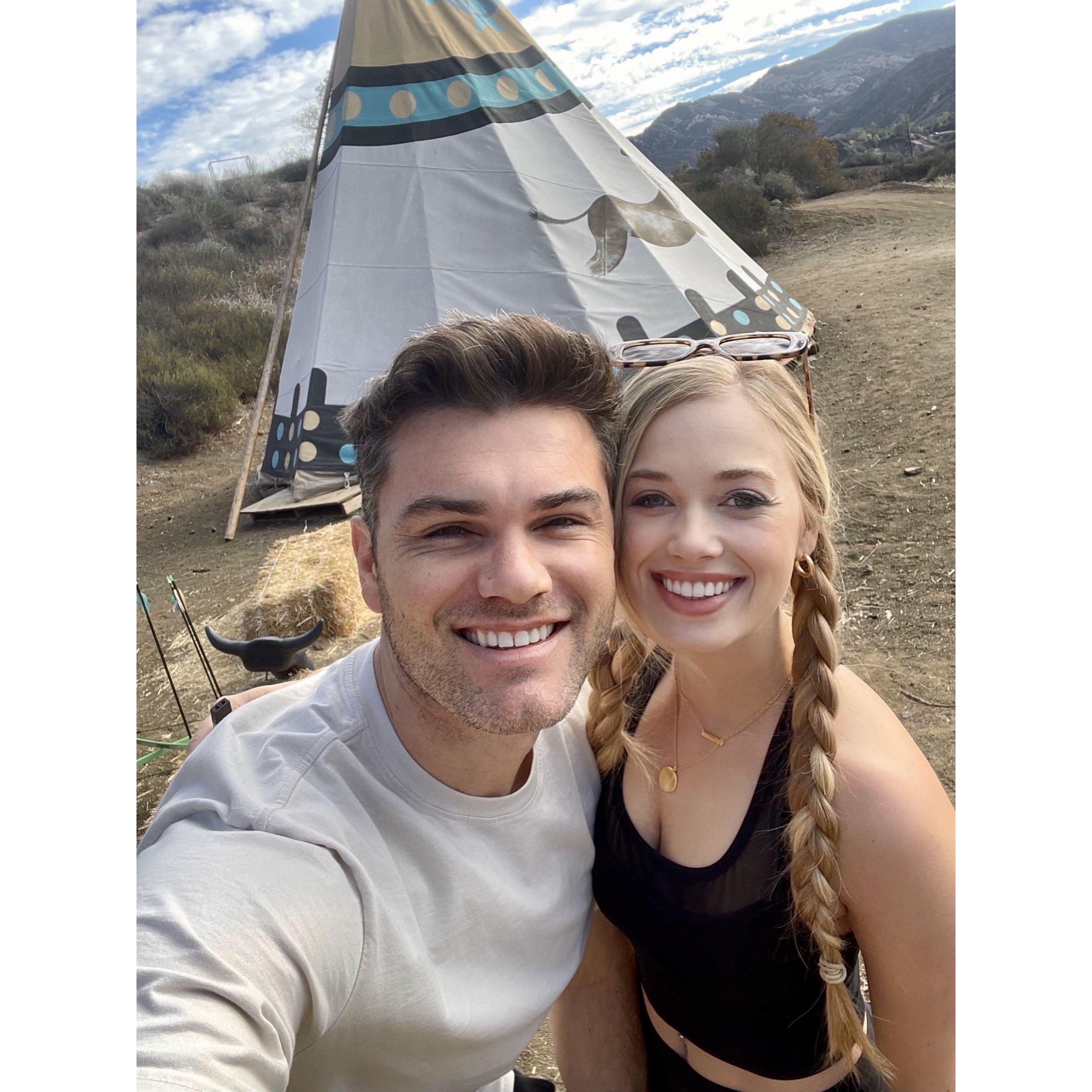 Our first trip away together after dating for only a few weeks, we went camping in Malibu! Fun fact, we learned that Brianna is surprisingly good at archery.