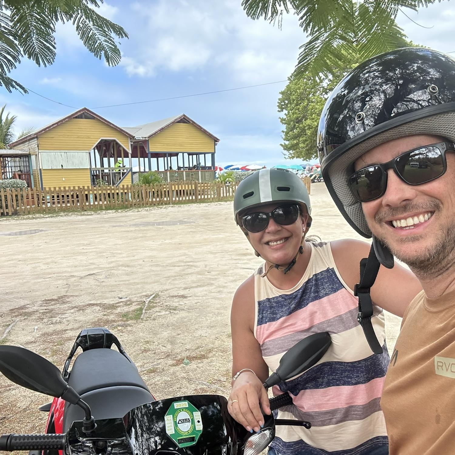 St. John's USVI, scooter ride in a monsoon was scary but we did it!