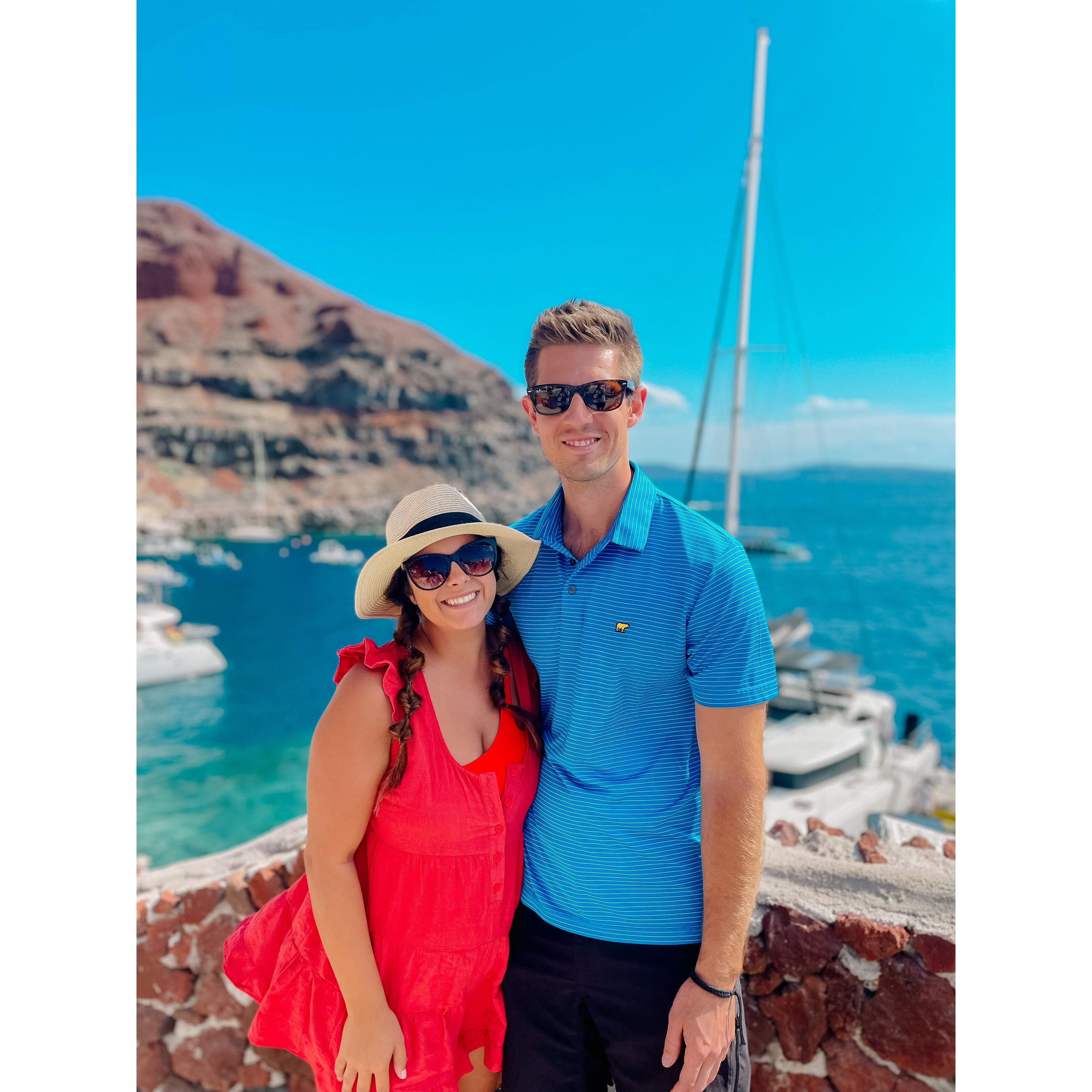 This was right before we got onto the boat for dinner in Greece!