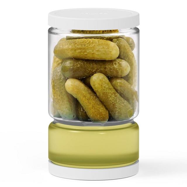 ForTidy Glass Pickle Jar with Strainer Flip for Pickle Lover - Leakproof Airtight Juice Separator for Olive, Gherkin or Chilli, BPA Free, Dishwasher and Refrigerator Safe (White, 45 oz*1 pack)