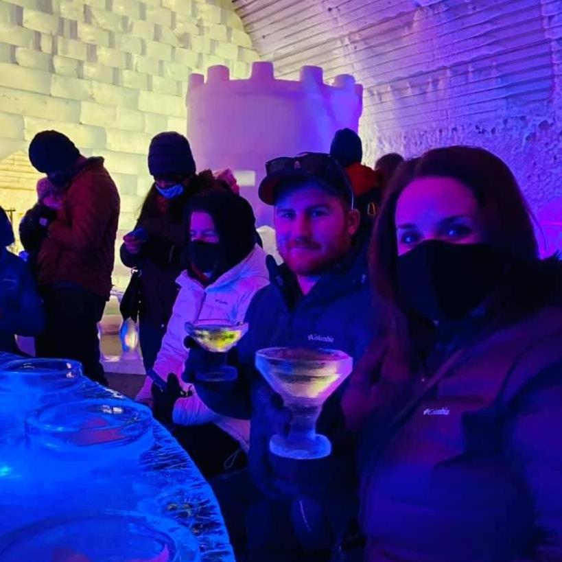 Appletinis at an ice museum in Alaska