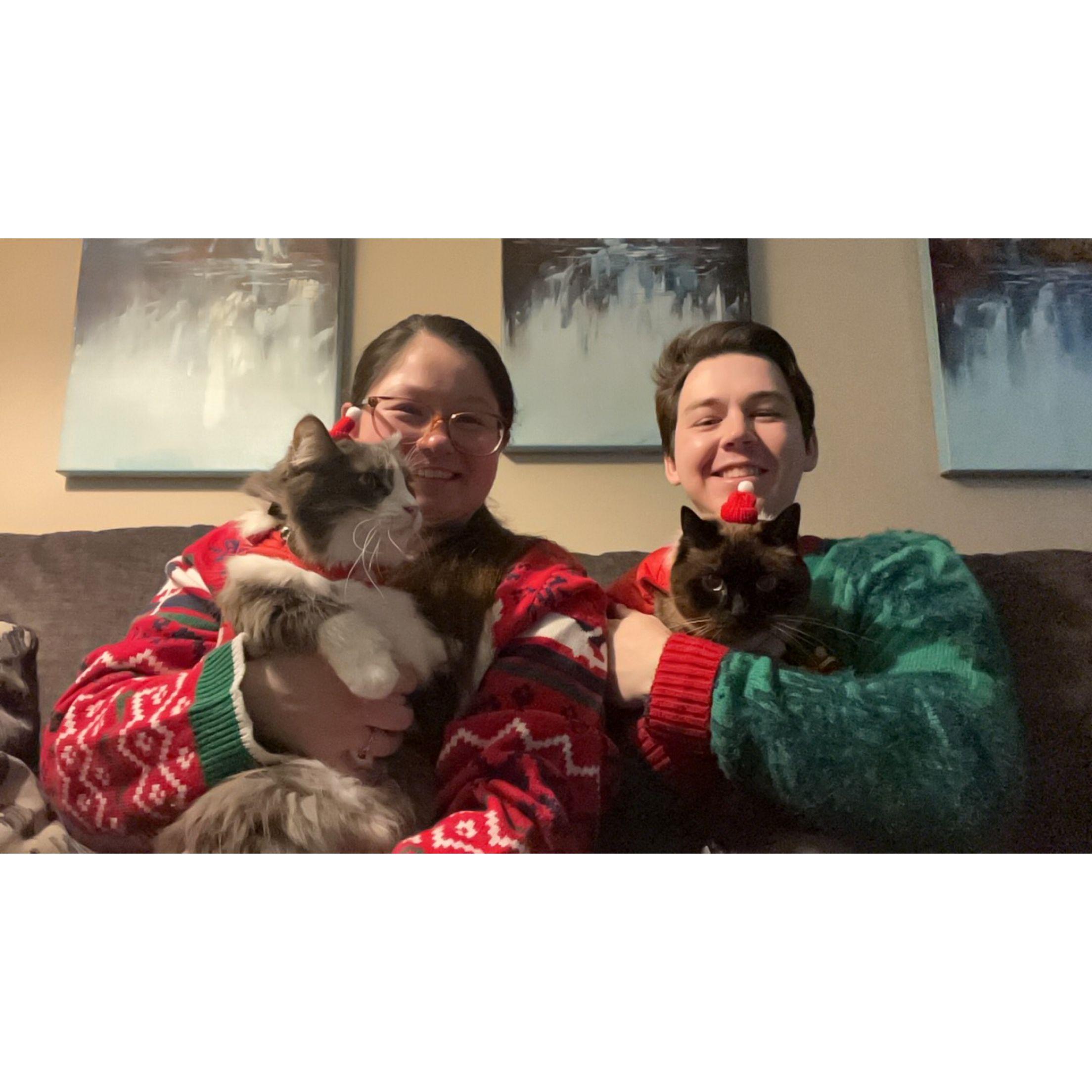 Our attempt at a family holiday photo, December 2023