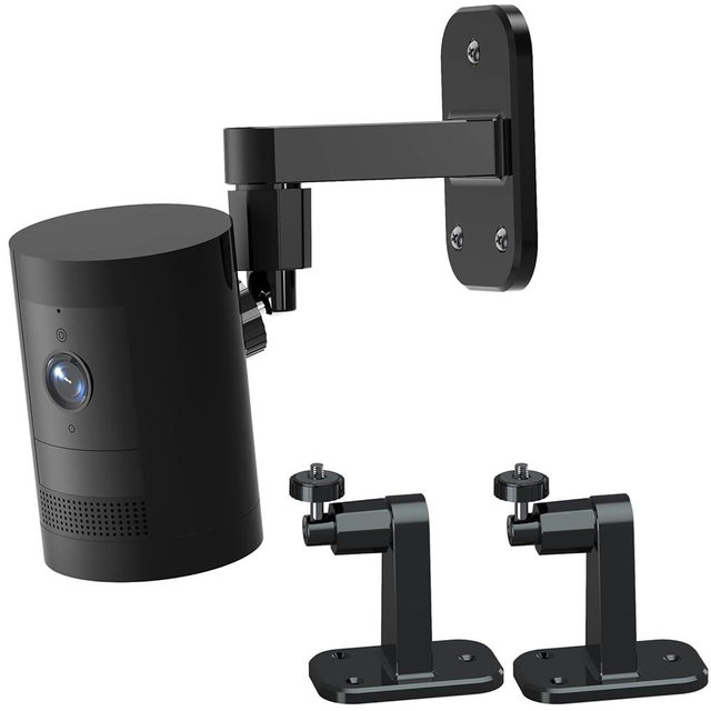 2Pack Camera Wall Mount,Compatible with Outdoor Cam Plus/Stick Up Cam Battery/Plug-in/Pro/Indoor Cam(1st Gen),360 Degree Adjustable No Drilling Mount for R/ing Outdoor Indoor Cameras,Black