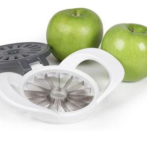 PrepWorks by Progressive Dishwasher Safe 16-Slice Thin Apple Slicer and Corer with Attached Safety Cover (White)