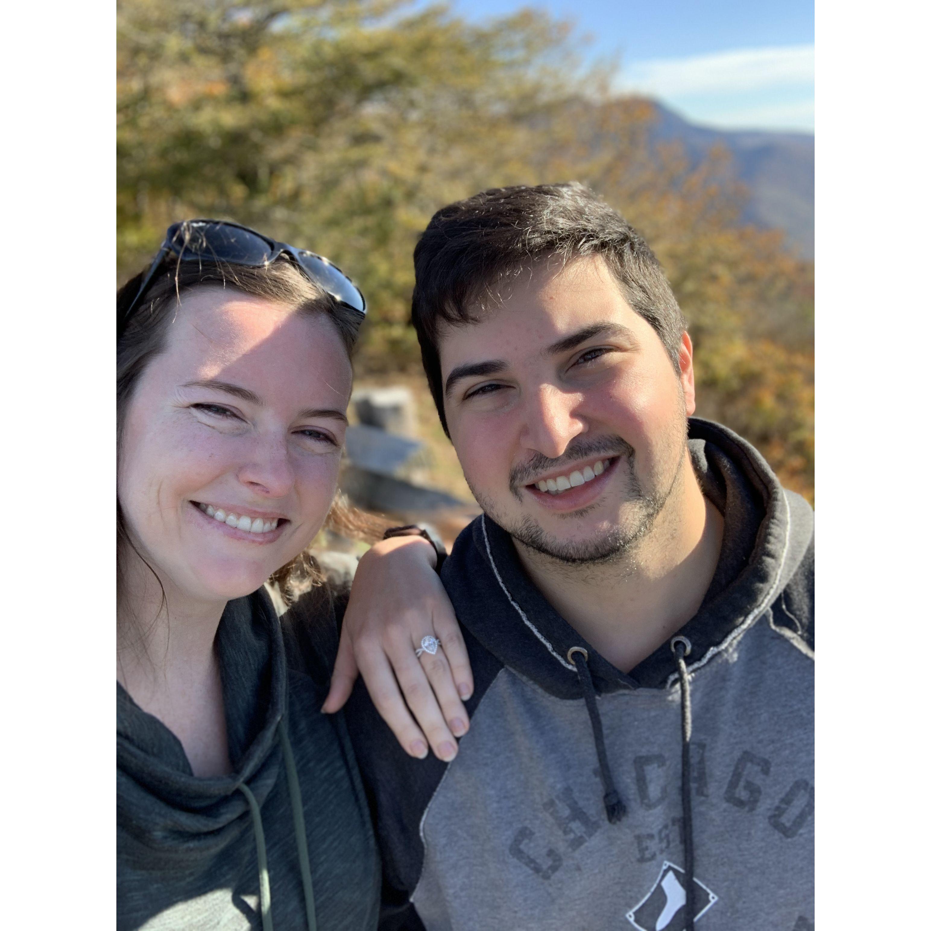 The trip we did get engaged on!!  Blue Ridge Mountains overlook, Asheville, NC