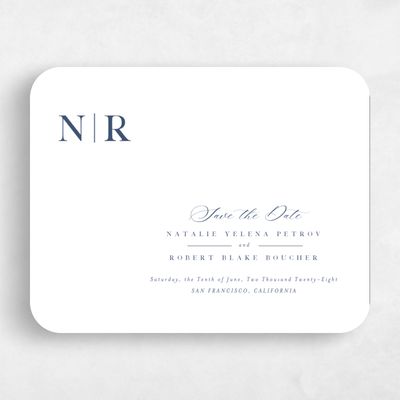 Black Rounded Wedding Save the Date - Holt Classic Letterpress