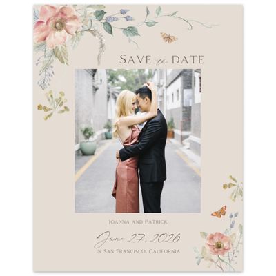 Beige Greenery Wedding Digital Save the Date - Aurelia Photo