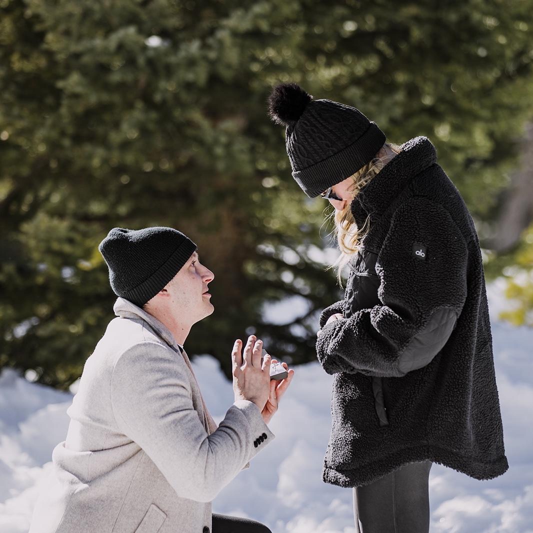 Jeff proposed in Breckenridge, CO on Feb 27th and had a photographer hidden to capture the whole thing.