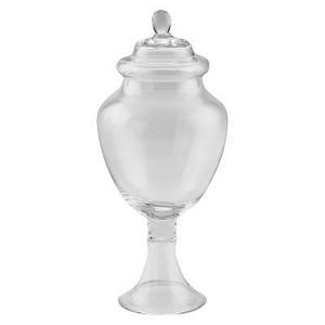 Diamond Star Glass Apothecary Jar with Lid Clear (14"x6")