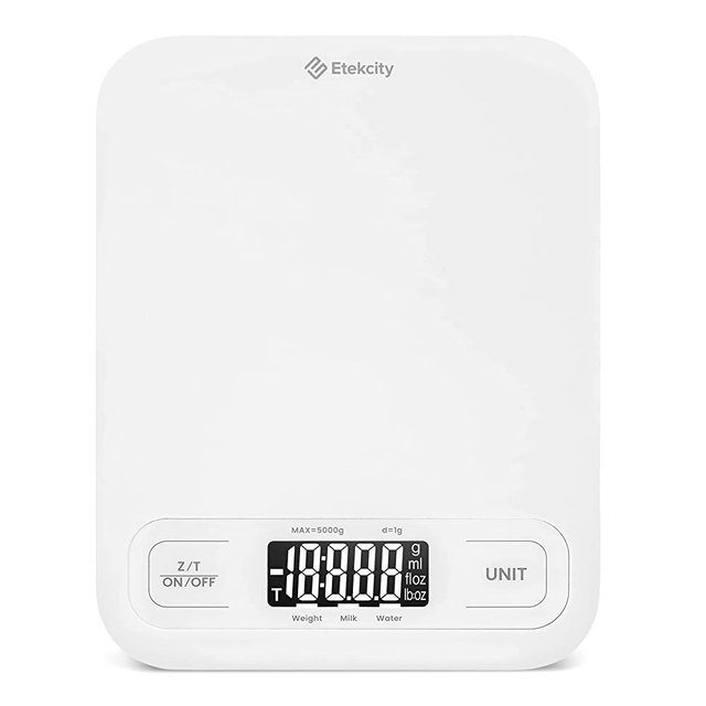 Etekcity Food Kitchen Scale, Digital Grams and Ounces for Weight Loss, Baking, Cooking, Keto and Meal Prep, Large, White