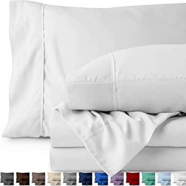 Bare Home Queen Sheet Set - 1800 Ultra-Soft Microfiber Bed Sheets - Double Brushed Breathable Bedding - Hypoallergenic – Wrinkle Resistant - Deep Pocket (Queen, White)