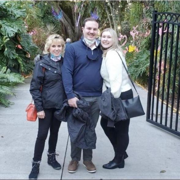 Seeing Christmas lights together for the first time at Selby Gardens