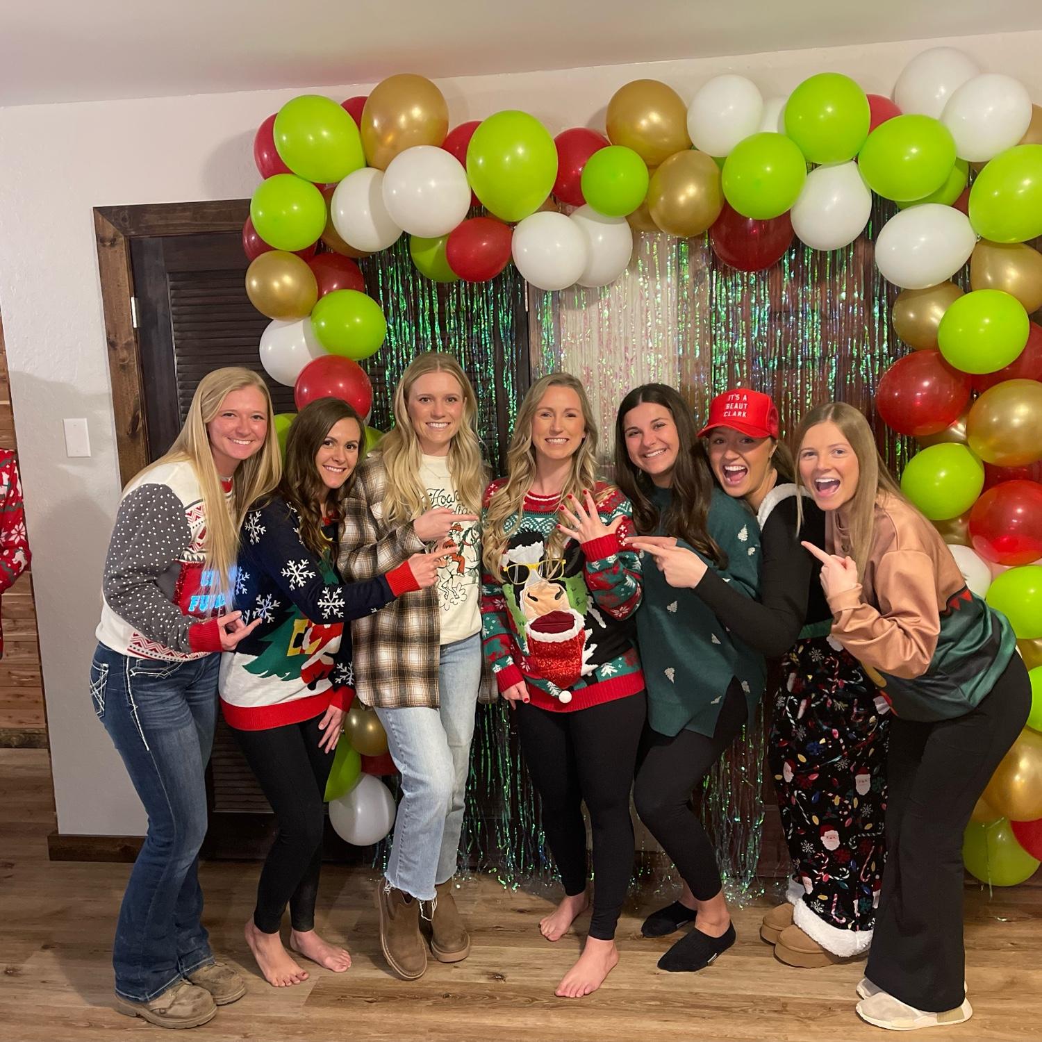 Surprised our friends that weekend at our ugly sweater party!