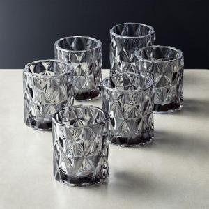 set of 6 betty smoke tea light candle holders