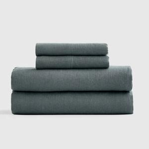 European Linen Sheet Set - King (color-Ocean)