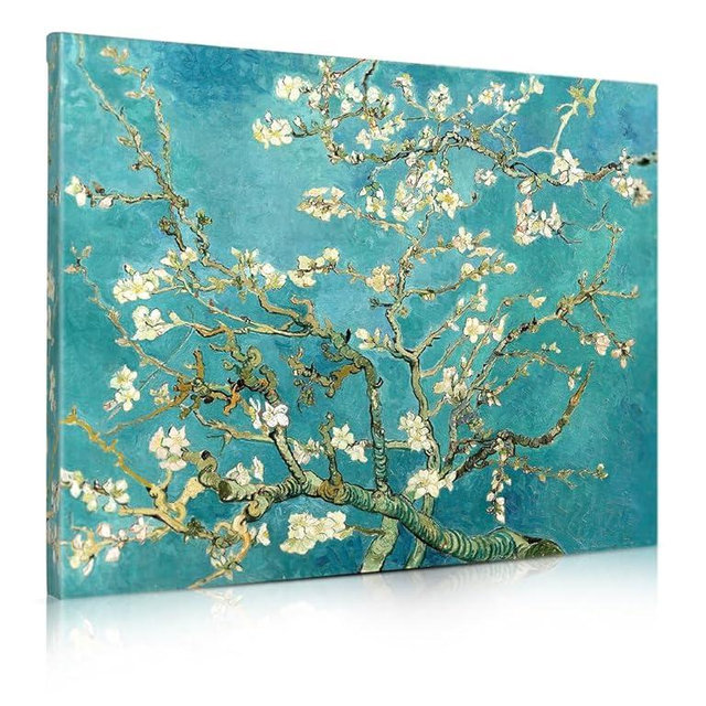 DECORARTS - Almond Blossom Tree - Vincent Van Gogh Art Reproduction. Giclee Canvas Prints Wall Art for Home Decor 20x16