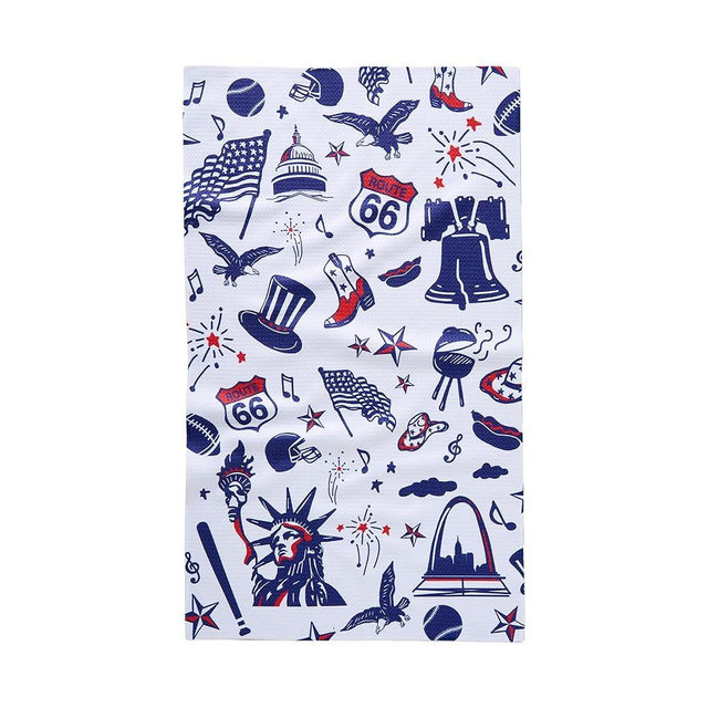 GEOMETRY Kitchen Tea Towel - Quick Dry Microfiber Cloth Dish Towels for Kitchen Drying - Premium Quick Dry Towel (USA Party, 1-Pack)