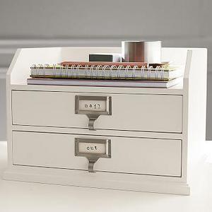 Bedford Two-Drawer Paper Organizer, Antique White
