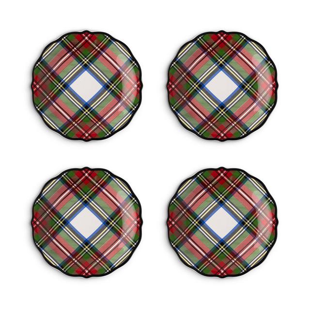 Juliska Stewart Tartan Cocktail Plates, Assorted Set of 4