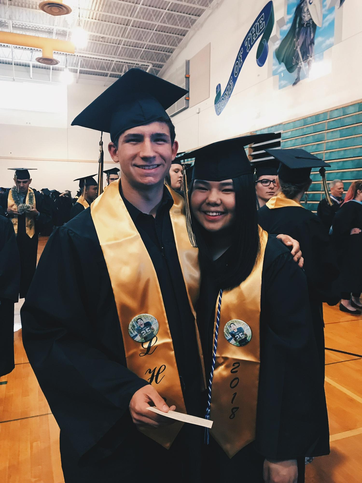not sure how this is our only hs graduation photo 🫣 (Jun 2018)