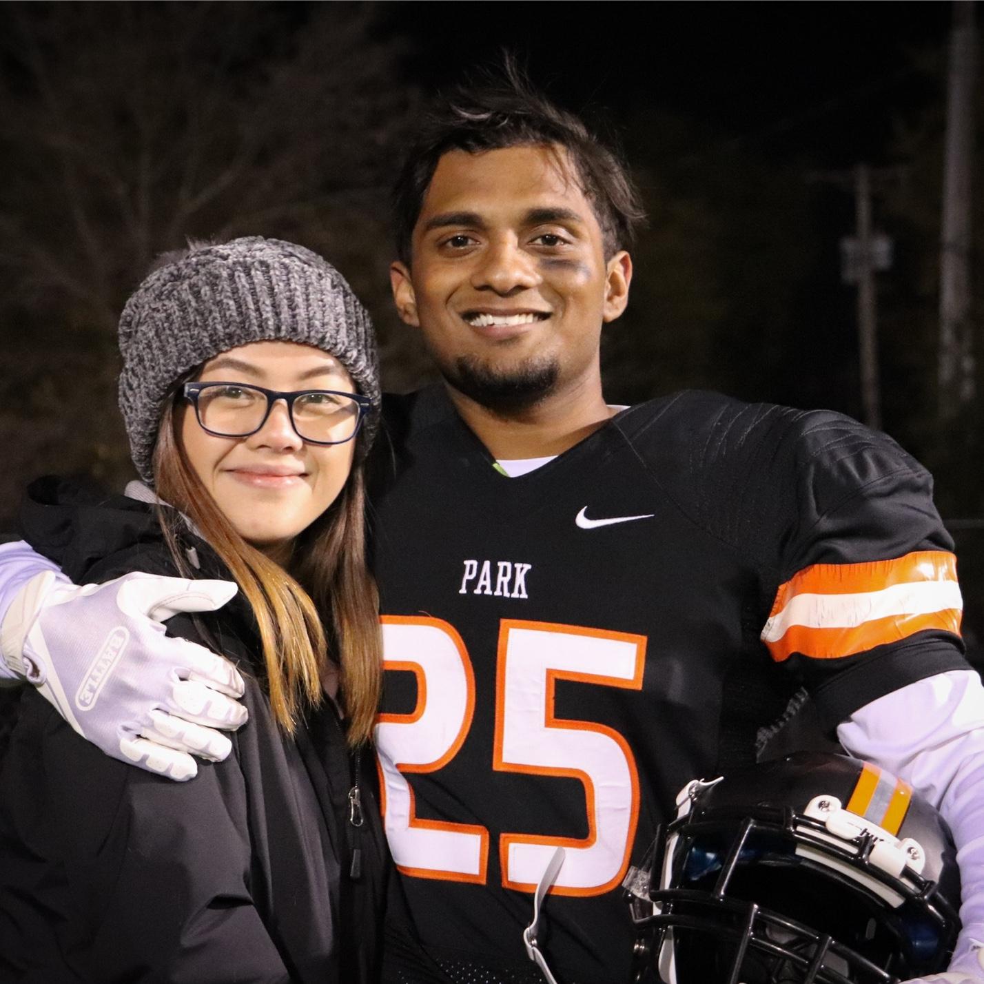 Football fever! Angelica went to all of Aj's senior football games.