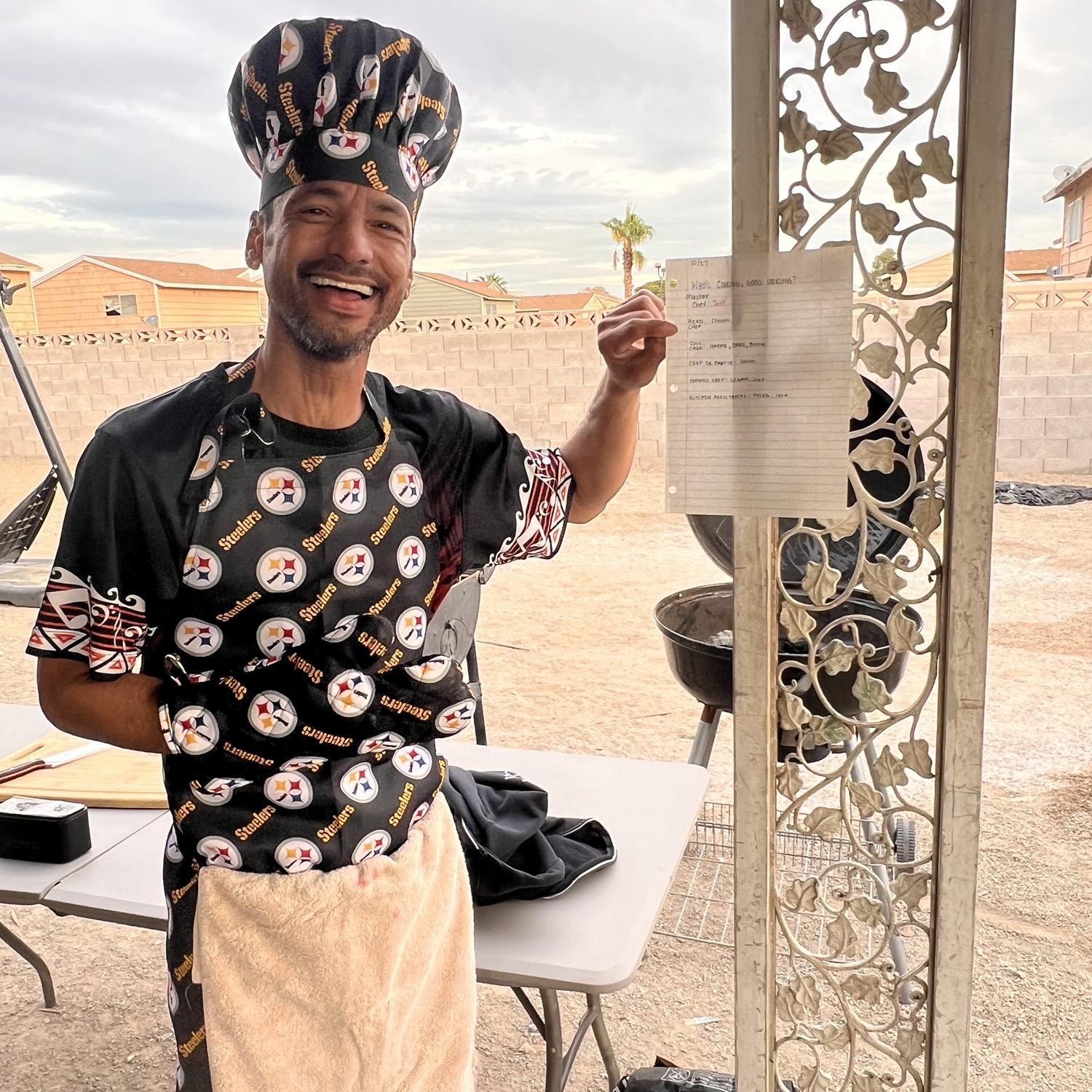 Head Chef starting the cooking.