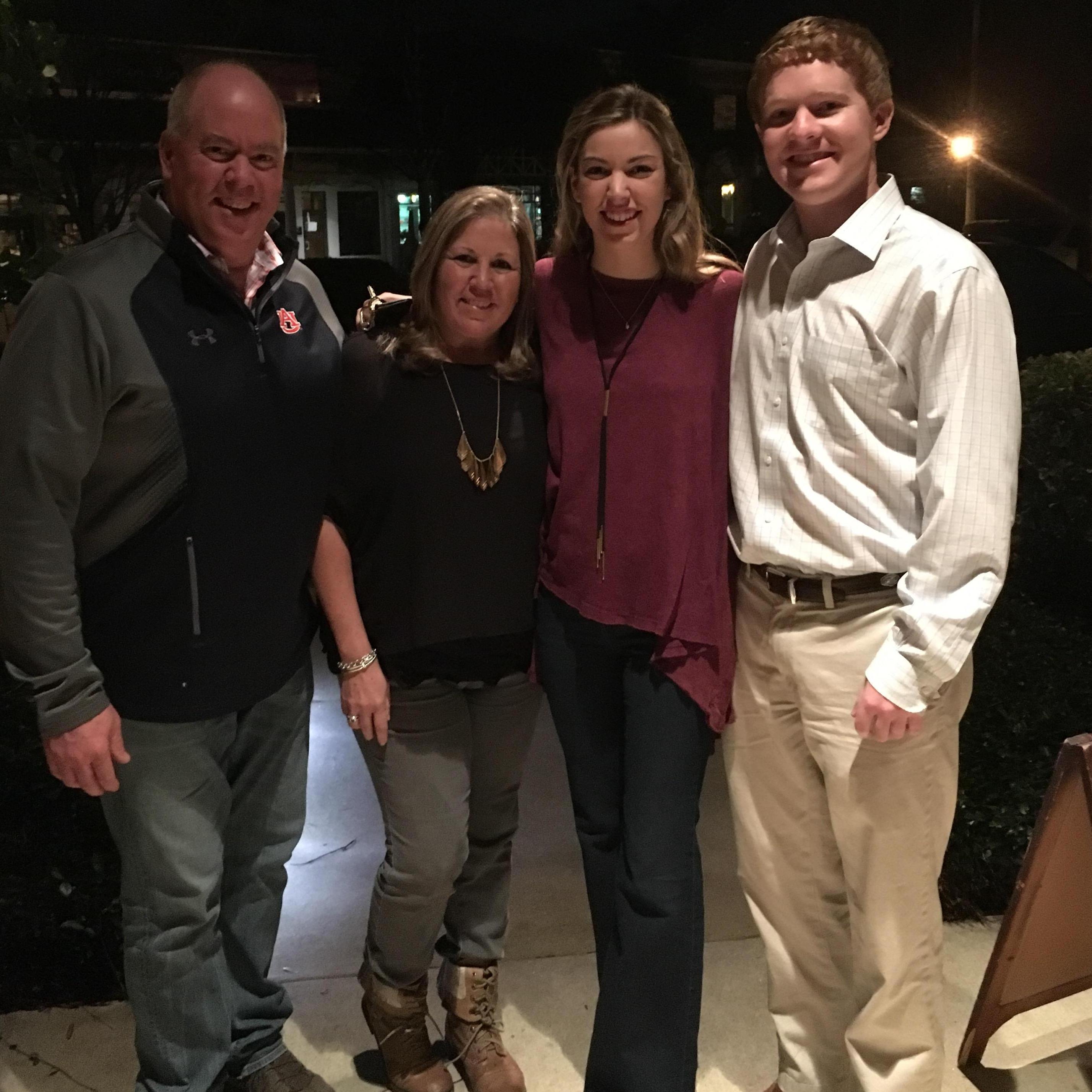Courtney's family visiting during our last semester at Auburn University, 2016!