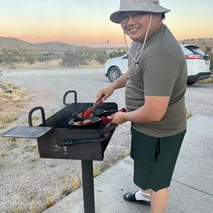 Ed cooks for Cynthia