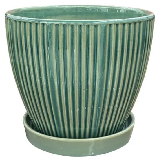 8” BDS Ribbed Planter- Green at Tractor Supply Co