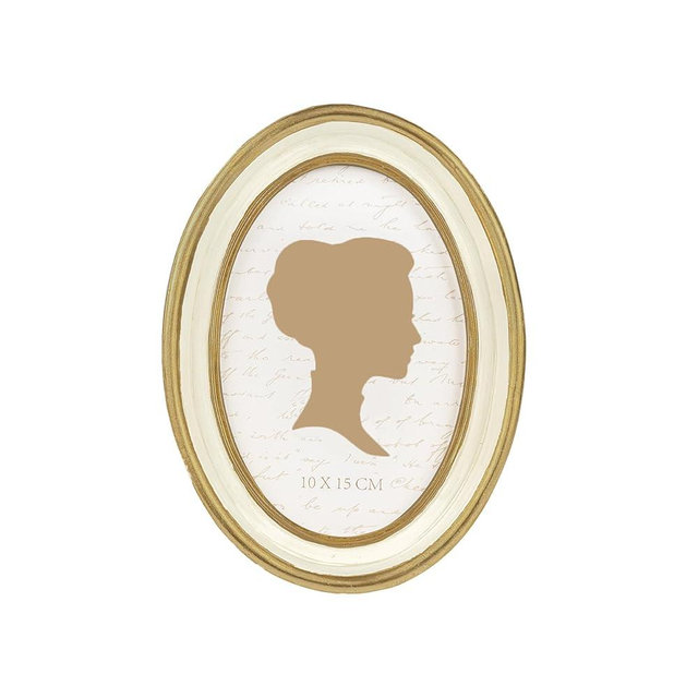 AELS 4x6 Inch Vintage Picture Frame, Elegant Antique Photo Frames with Glass Front, Photo Display, Tabletop Wall Hanging, Gift Ideas, Off-white Oval with Gold Trim