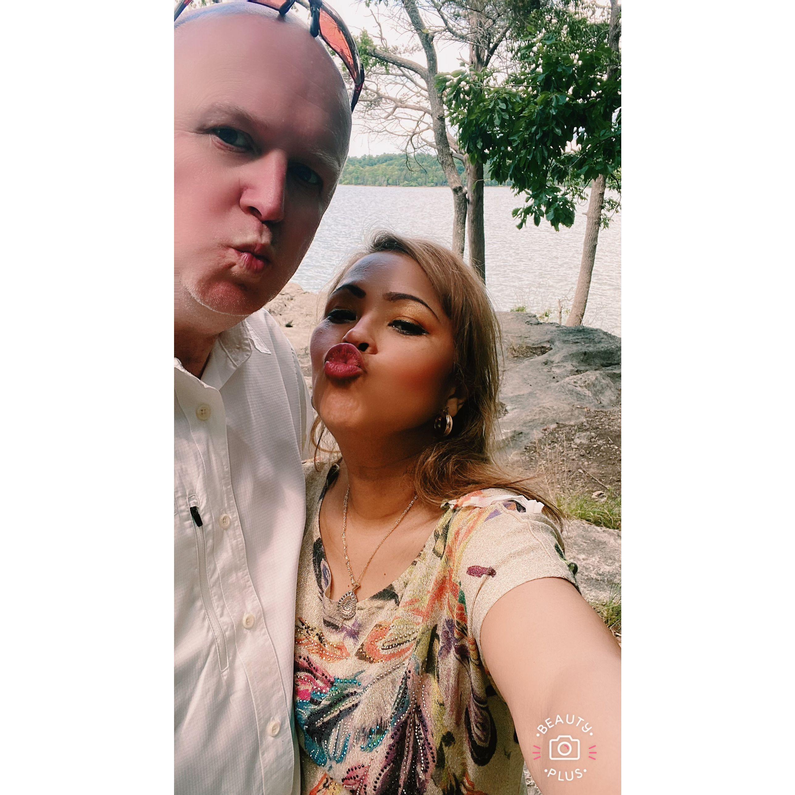 On a picnic at a beautiful state park.