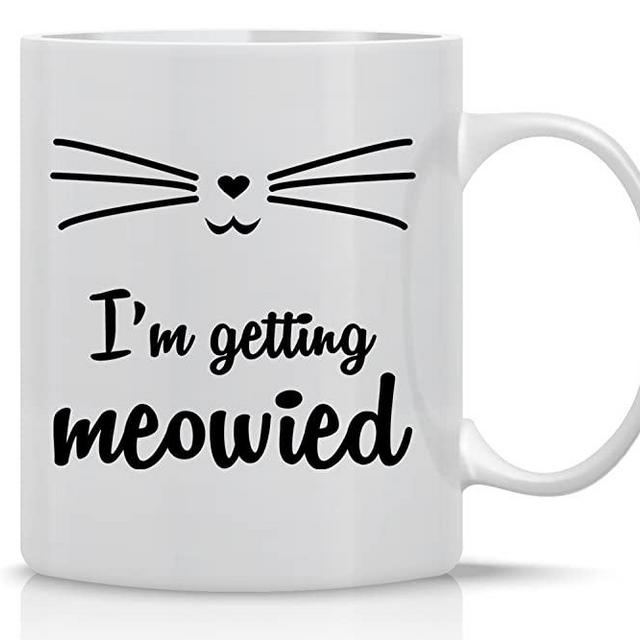 Crazy Bros Tees I'm I'm Getting Meowied Weddings-Crazy Bros 11OZ Coffee Mug - Perfect Gift for Brides, White