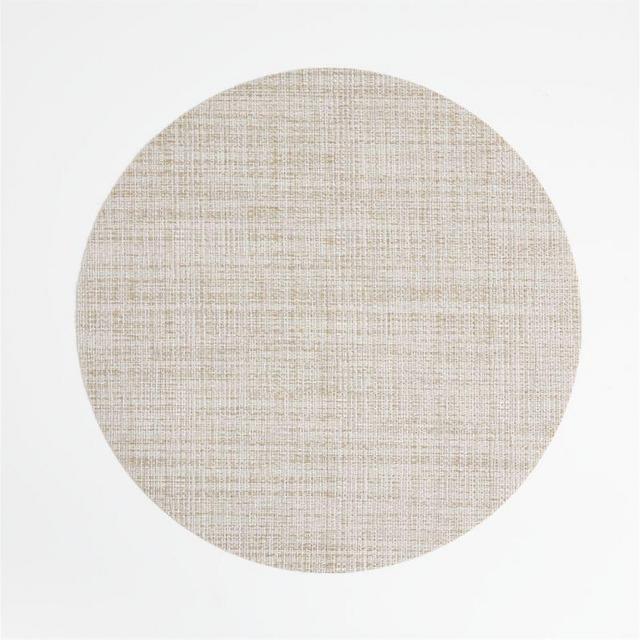 Chilewich Round Crepe Neutral Vinyl Placemat