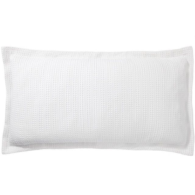 Honeycomb Cotton Sham, King, White