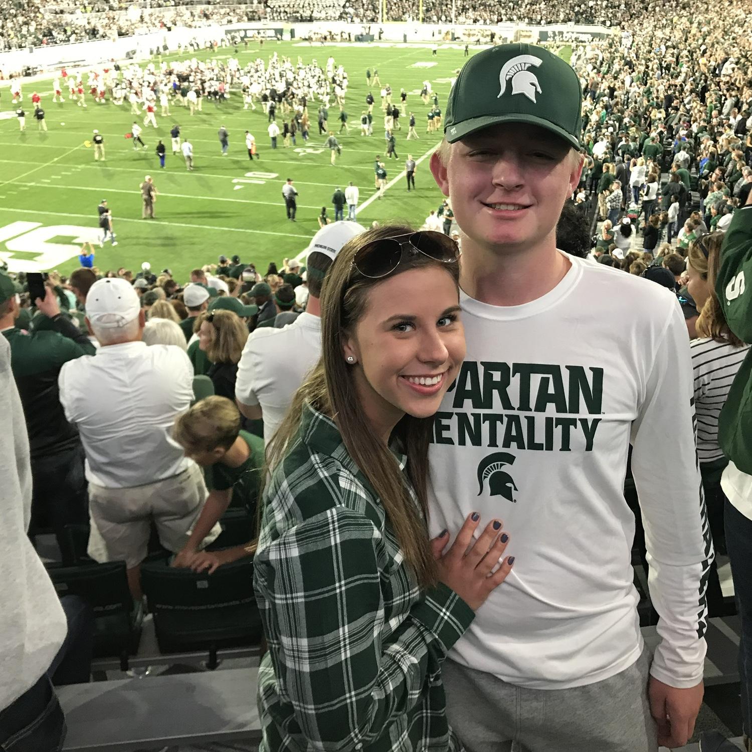 First Michigan State Football Game together. Go Green!