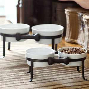 Dog Bone Pet Bowl Stand