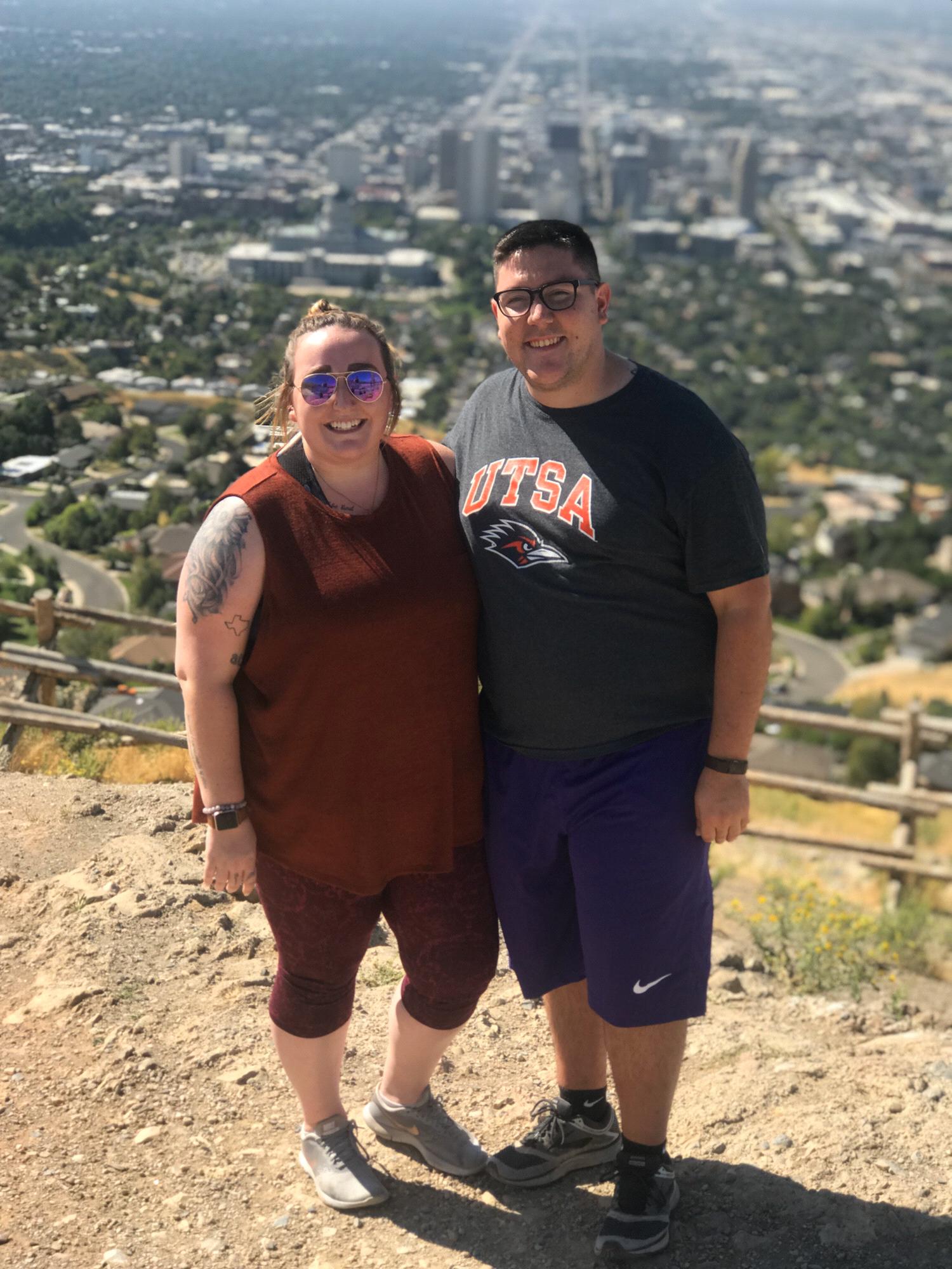 The couple at Ensign Peak overlooking SLC!