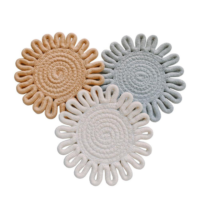 HYMAOME 3pcs Counter-top Trivets for Hot Dishes, Hot Pads/Mats, Hot Pot Holders, Hot Pans/Plates Trivets, Thick and Durable Kitchen Trivets Decoration