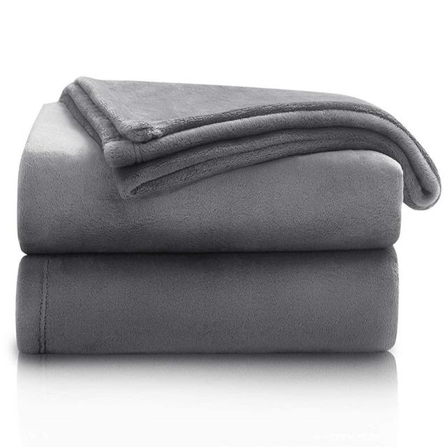 Bedsure Fleece Blanket Throw Size Ash Grey Color Lightweight Throw Blanket Super Soft Cozy Luxury Bed Blanket Microfiber