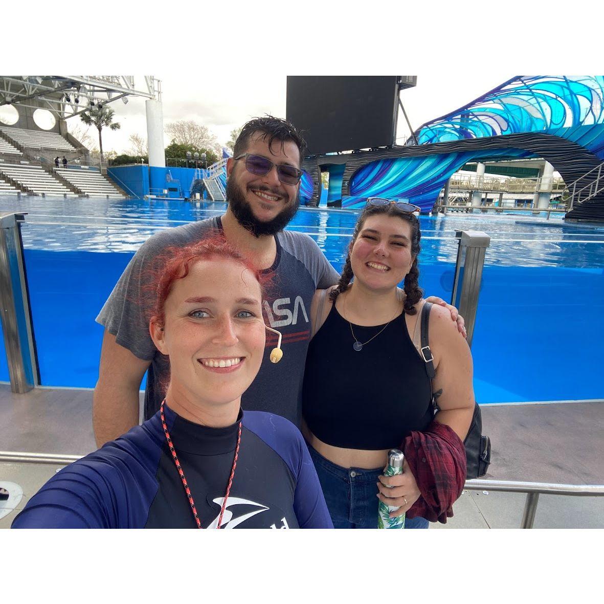 Seaworld, Special orca encounter with our trainer-friend for Zach's Birthday, 2023