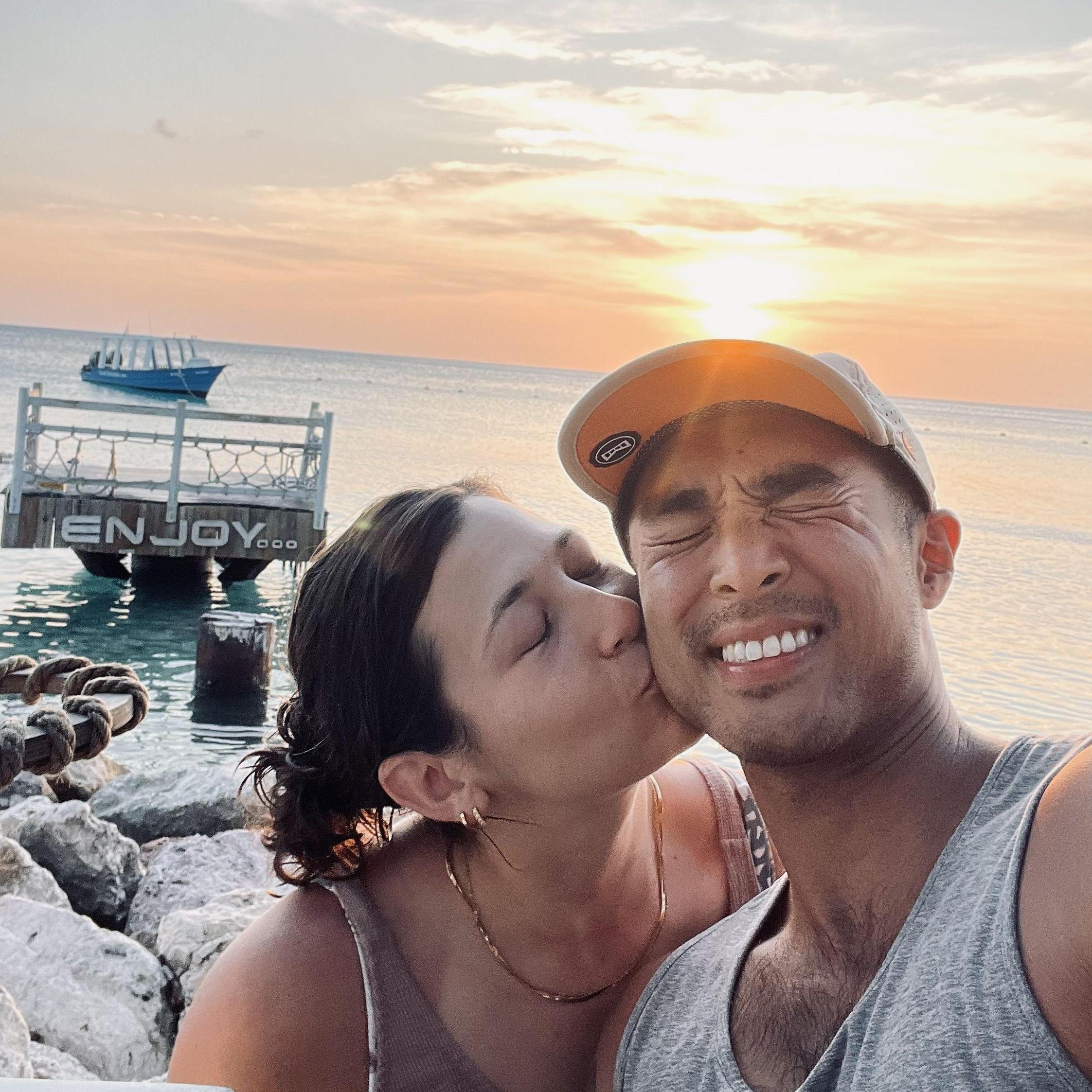 Enjoying a beautiful island sunset in Curacao