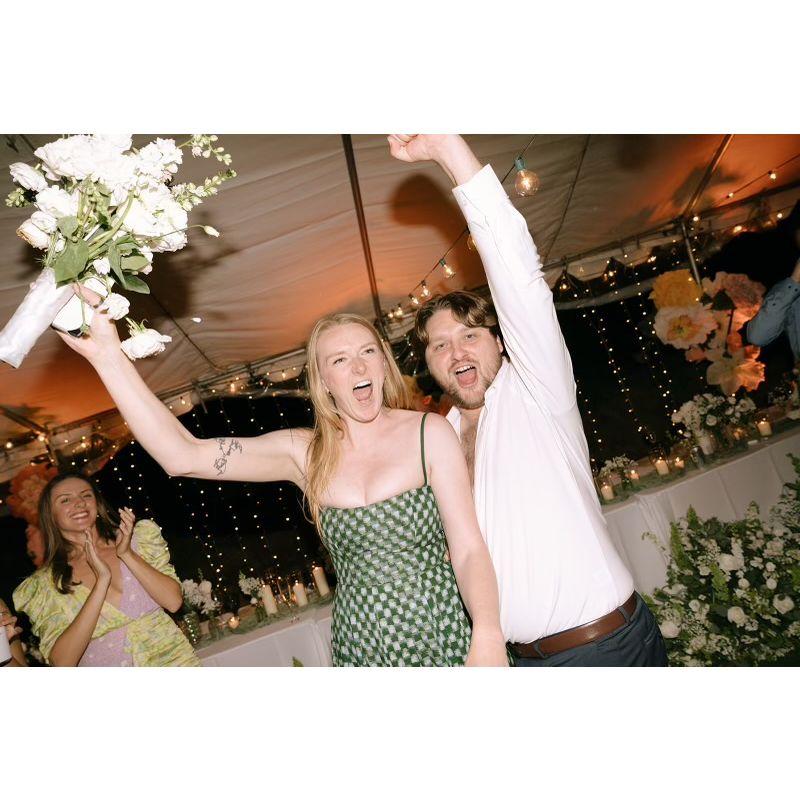 The bouquet catch at Mr. and Mrs. Roff's wedding :)